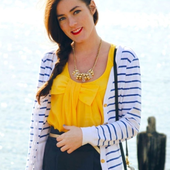 “KATE SPADE” live colorfully Bow Tank Top - Picture 1 of 16